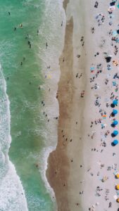 aerial photography of people on beach